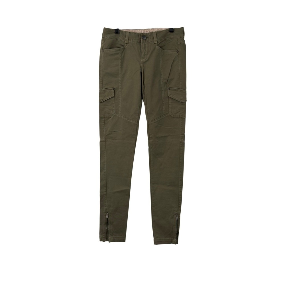 Athleta Women's Pacific Crest Olive Green Skinny Cargo Ankle Zip Pants Size‎ 4T